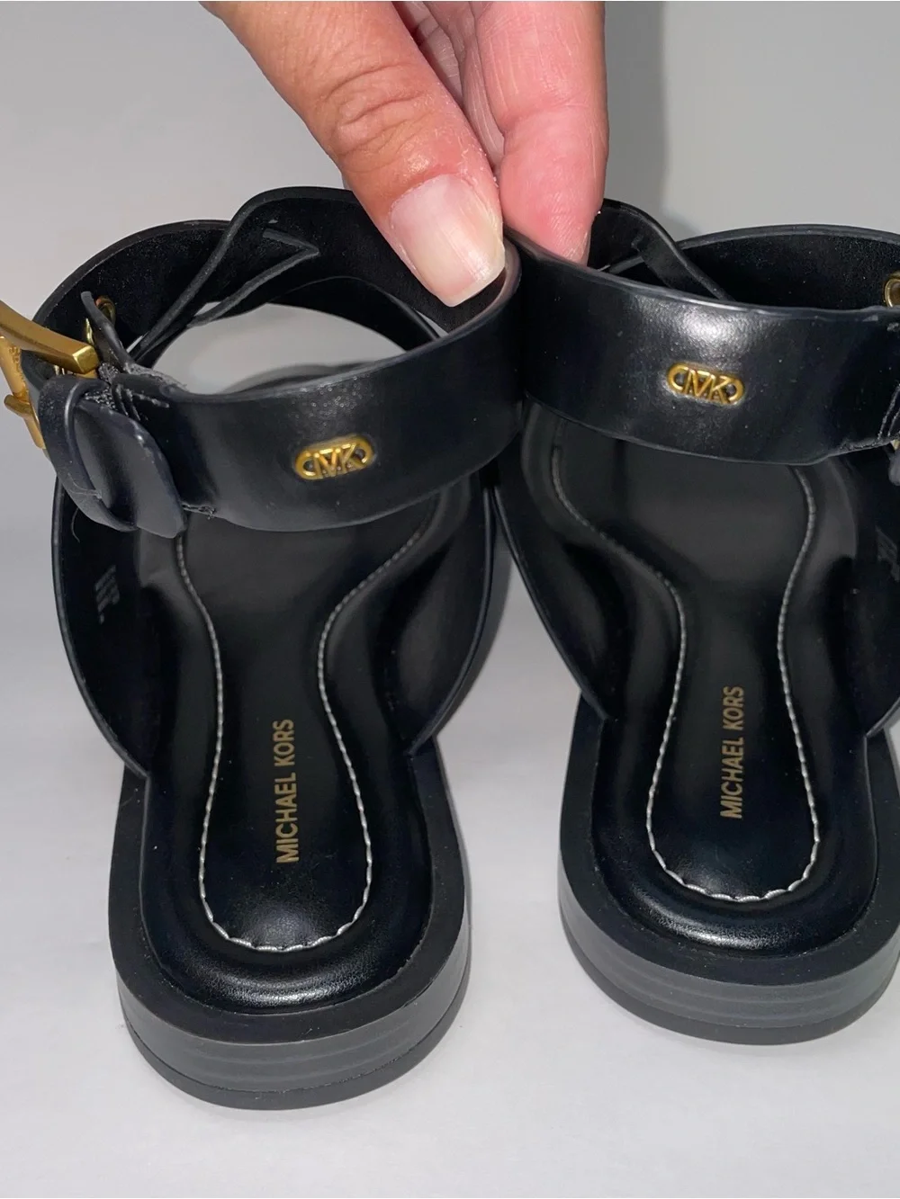 Michael Kors Irene Leather Wrap Sandals Black
